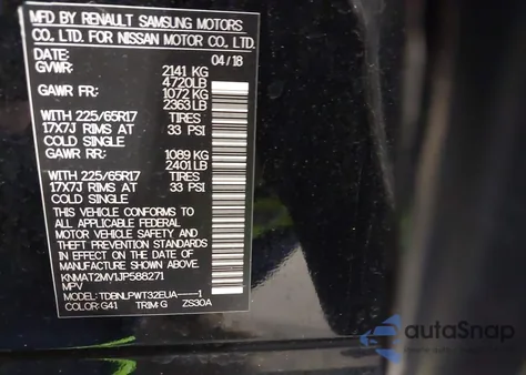 2018 Nissan Rogue S from USA, damaged, VIN KNMAT2MV1JP588271